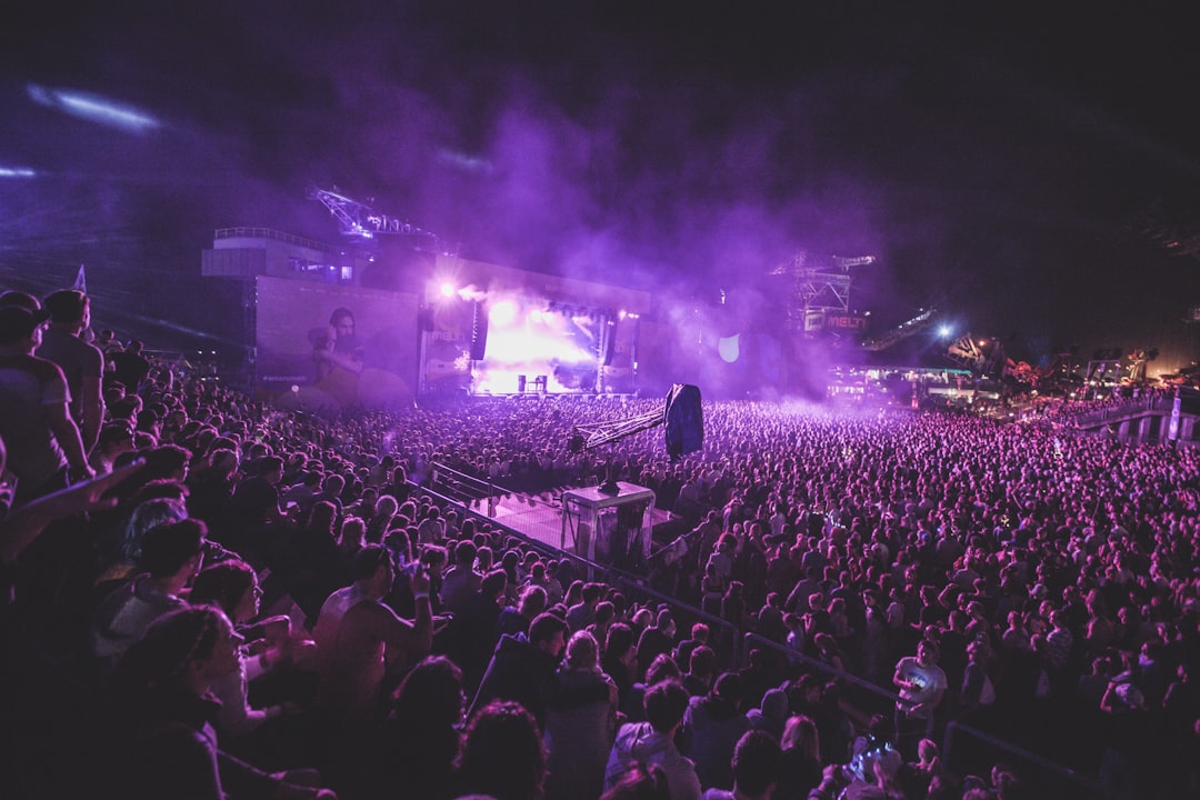 Concert performance with atmospheric lighting