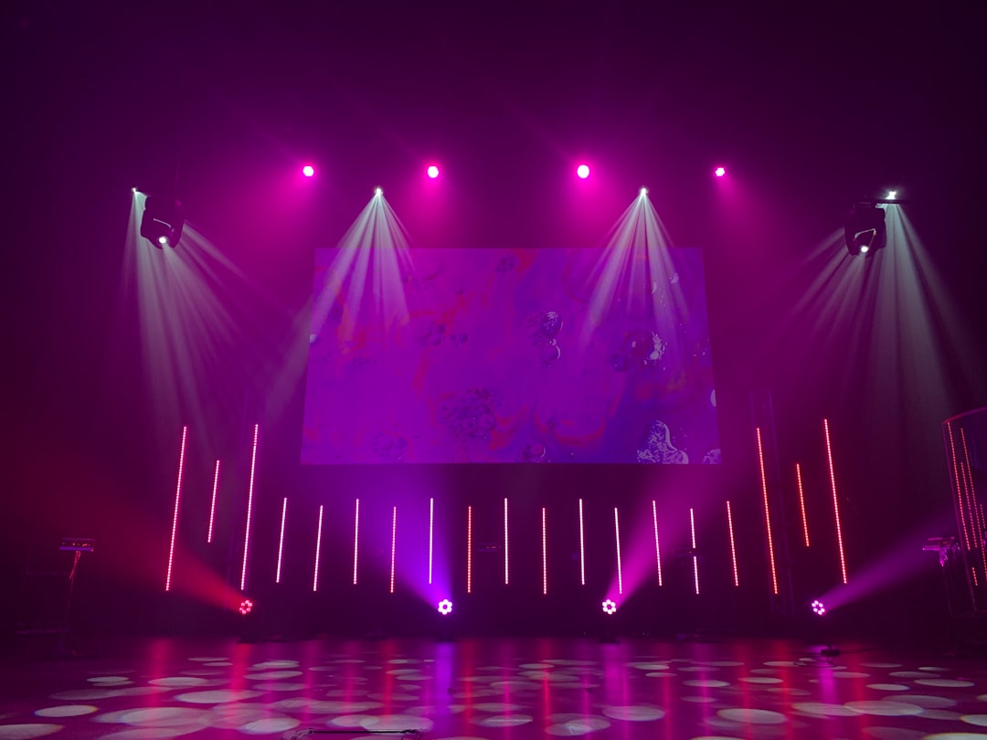 Empty stage with dramatic lights
